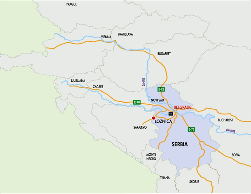 loznica mapa srbije Geografski polozaj loznica mapa srbije